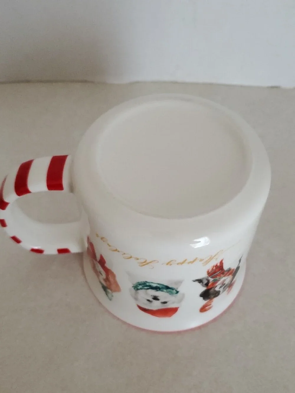 Holiday Dogs Ceramic Mug - Red Accent